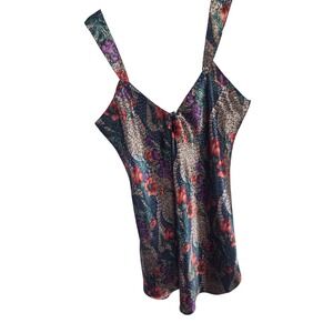 Vintage 90s Tesori Vintage‎ Floral Print Satin Nightgown XL